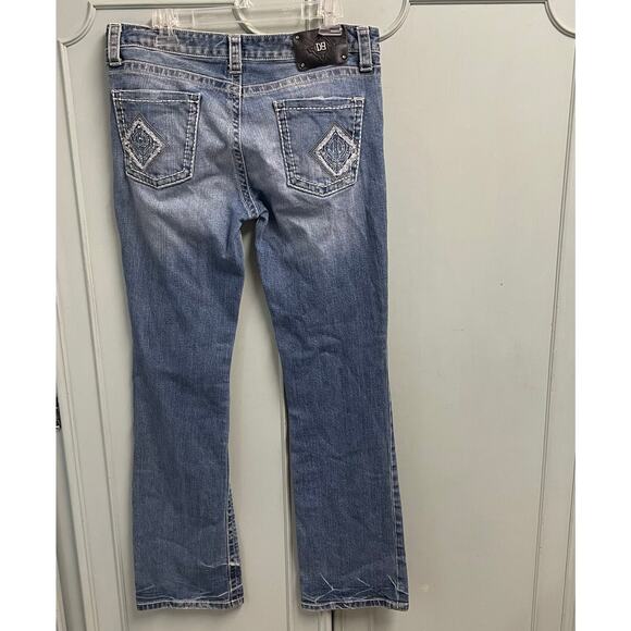 D9 Slick Womens Size 31 Bootcut Jeans Y2K Grunge Casual Classic Distressed Wash - Picture 5 of 7